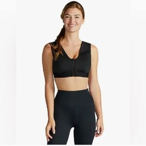 Tommy Copper Comfort Support Shoulder Bra w/ Front Zipper Black Size 2XL